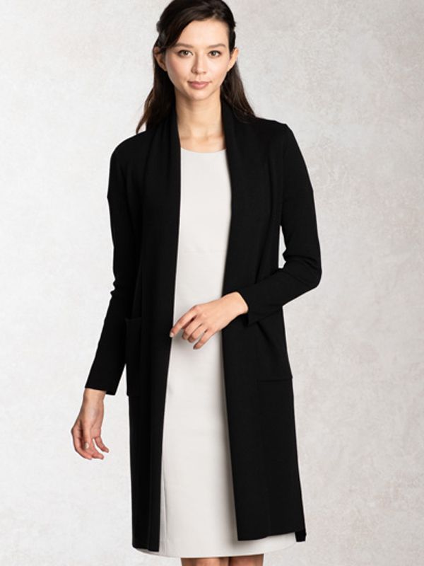 Black Kanazawa Cardigan With Side Slits