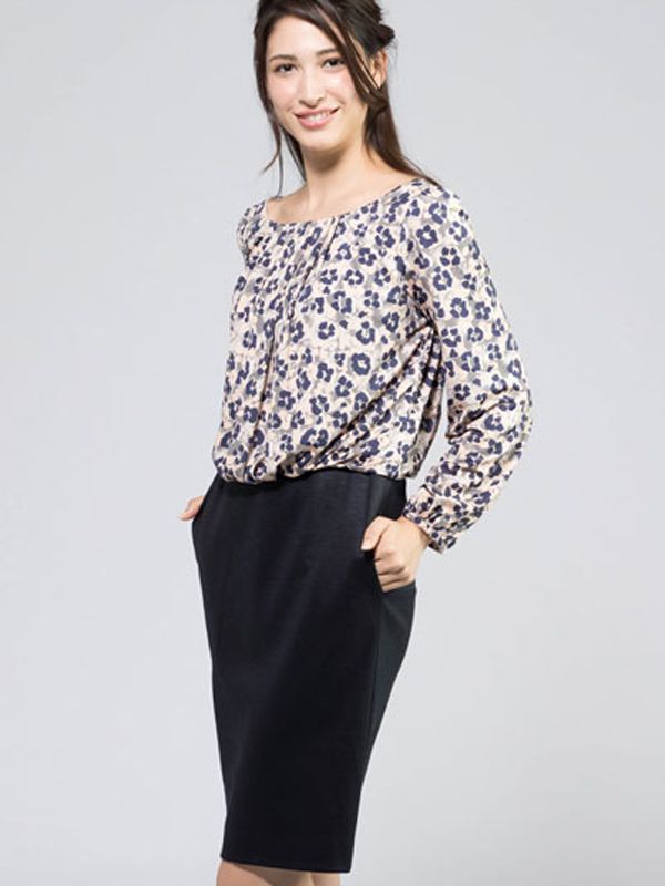 Office Animal Blousing Dress