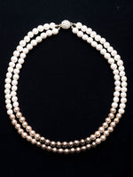 Classical Gold Lightweight Wood Pearl Double Strand Necklace