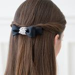Black Vegan Leather "Puffy" Ribbon Barrette