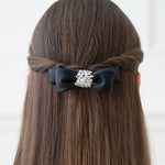 Black Vegan Leather "Puffy" Ribbon Barrette