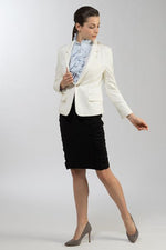 White Stretch Tailored Jacket