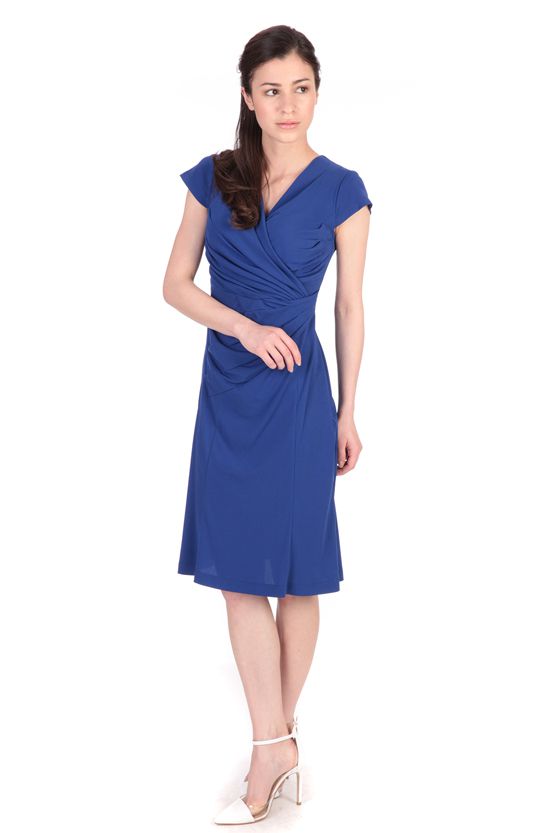 Royal Blue Waist Gathered Dress - Old Photos Sold Out