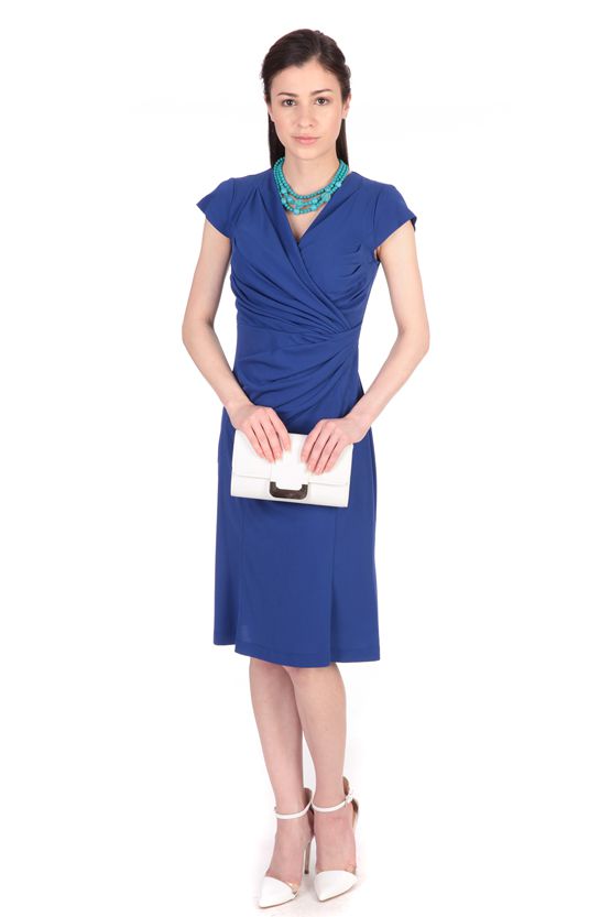 Royal Blue Waist Gathered Dress - Old Photos Sold Out