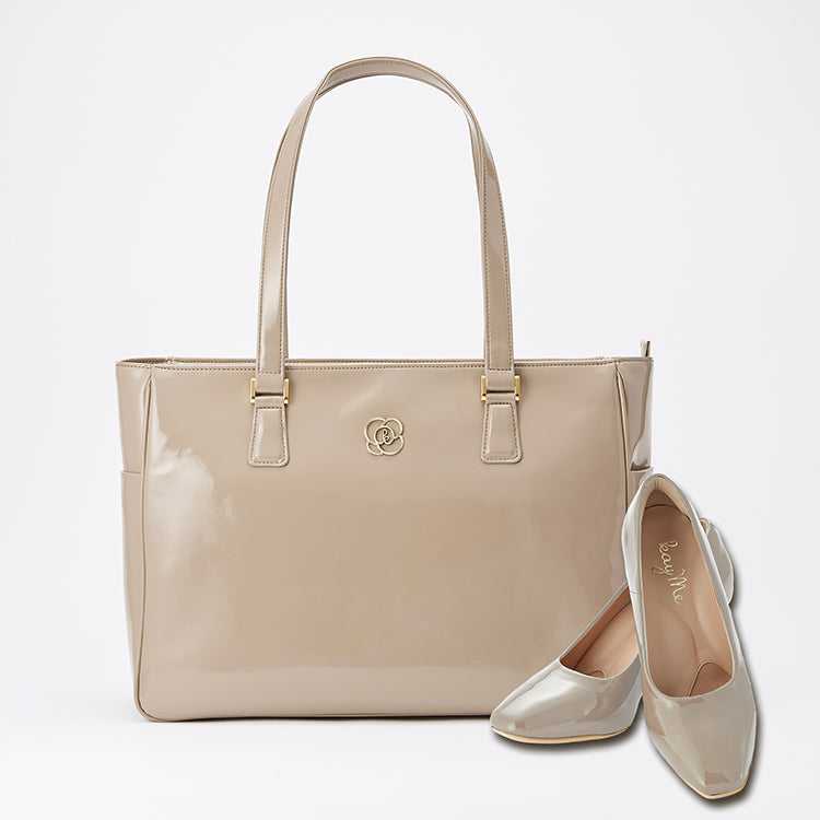 Oak Beige Vegan Enamel Airy Tote