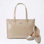 Oak Beige Vegan Enamel Airy Tote