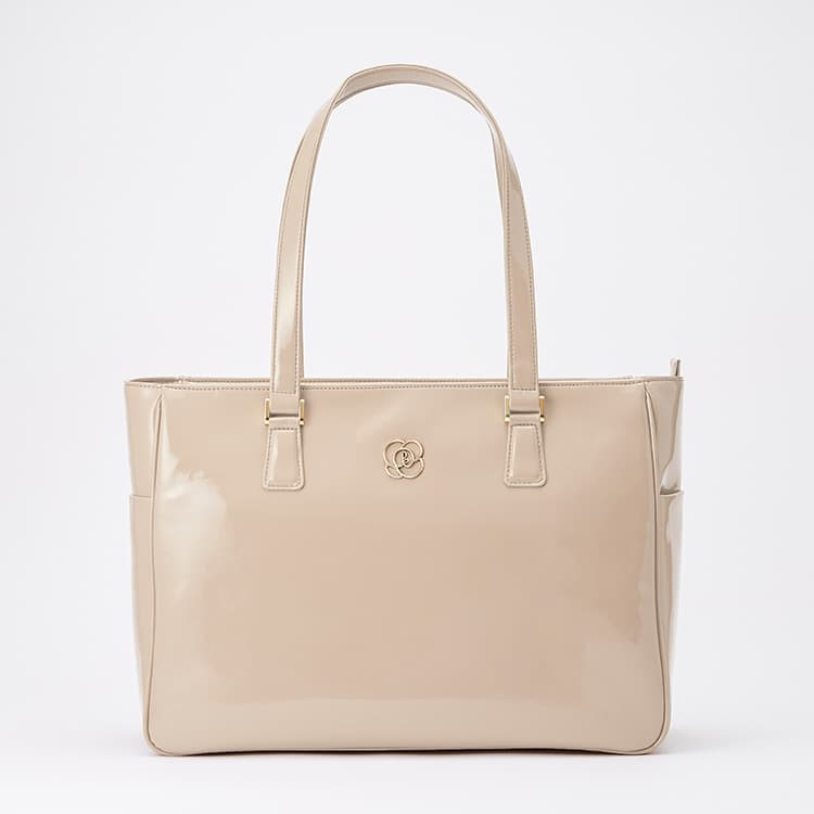 Pink Beige Vegan Enamel Airy Tote