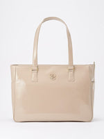 Pink Beige Vegan Enamel Airy Tote