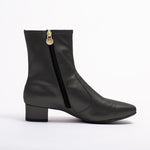 Fluffy Black Vegan Leather Flat Boots