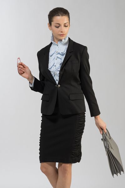 Black Side-Gathered Skirt - Sold Out