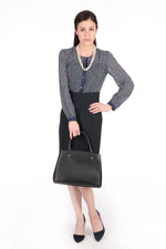 Navy Dot Chiffon Striped Shirt Dress - Sold Out