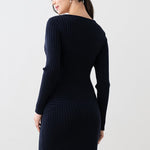 Long Length: White Long Cross Knit Dress