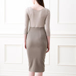 Long Length: Charcoal Gray 3/4 Sleeve Long Warm Underdress