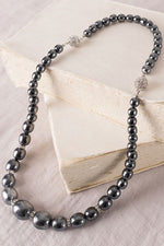 Elegance Gray Lightweight Balsa Pearl 2-Way Necklace (23G)