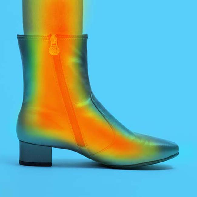 Fluffy Grey Vegan Leather Flat Boots