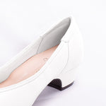 White Vegan Leather Fluffy Flats
