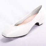 White Vegan Leather Fluffy Flats
