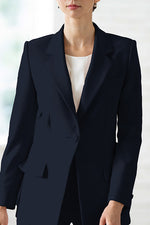 Reproduction / All-Season Material: Smart Stretch Dark Navy Long Sculpted Jacket