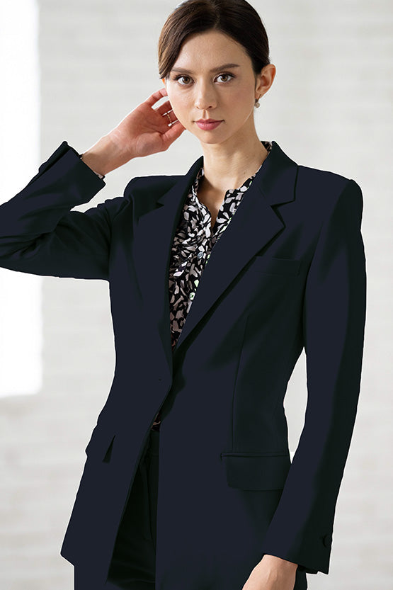 Reproduction / All-Season Material: Smart Stretch Dark Navy Long Sculpted Jacket