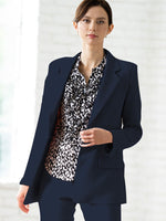 Reproduction / All-Season Material: Smart Stretch Dark Navy Long Sculpted Jacket