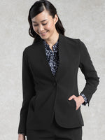 Smart Stretch: Smart Stretch Black Long Collarless Jacket