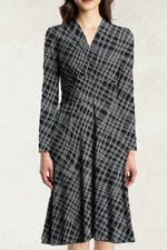 Black Check Cache-Coeur Dress
