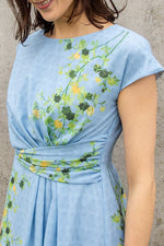 Restock Decided / Stretch Chiffon: Stretch Chiffon Aqua Hana Asagi A-Line Actress Dress