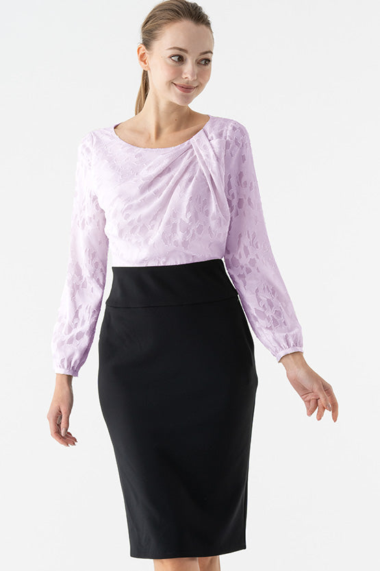 Space Material: Pink X Black Décolleté Tuck Dress