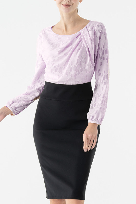 Space Material: Pink X Black Décolleté Tuck Dress
