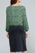 Space Material: Green Petit Flower Blouse Dress