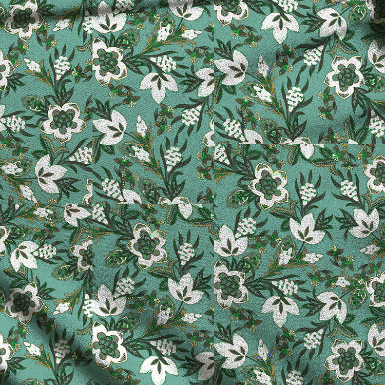 Small floral print inspired by medieval British designs