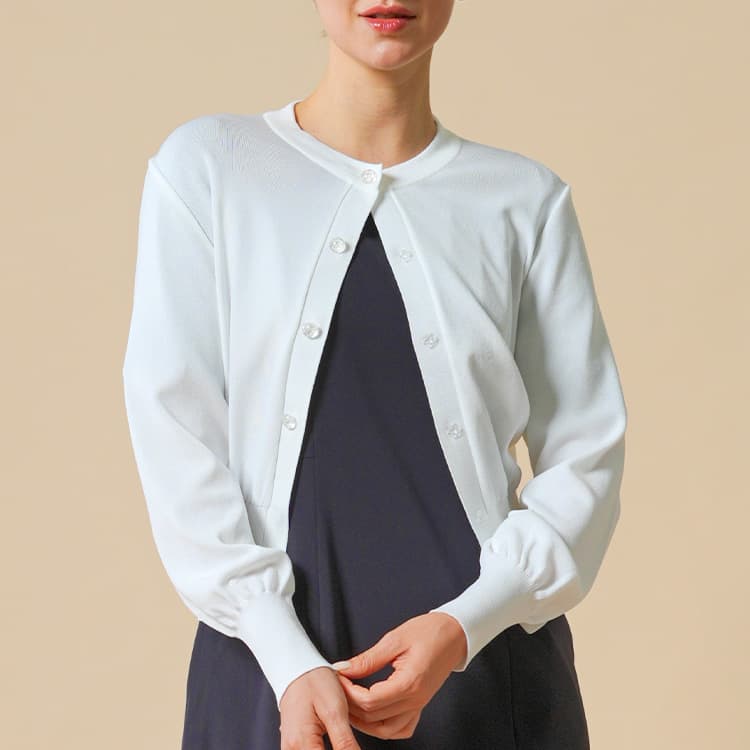 A smooth, dry-touch cardigan