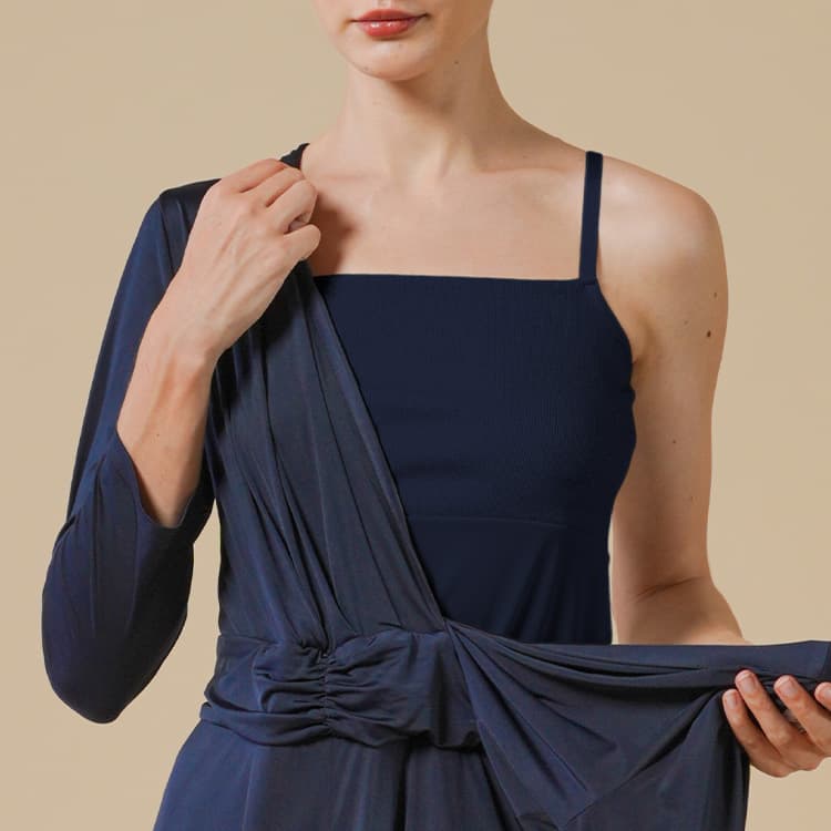 Subtle elegance peeking at the neckline for standout sophistication