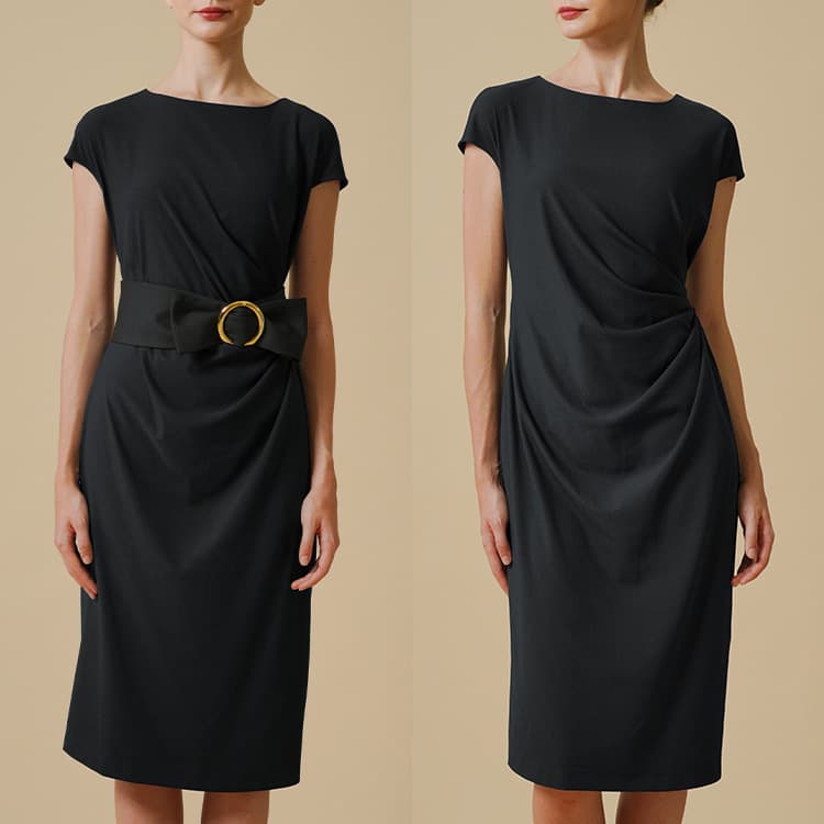 A minimalist 2-way stretch dress perfect for the heat.