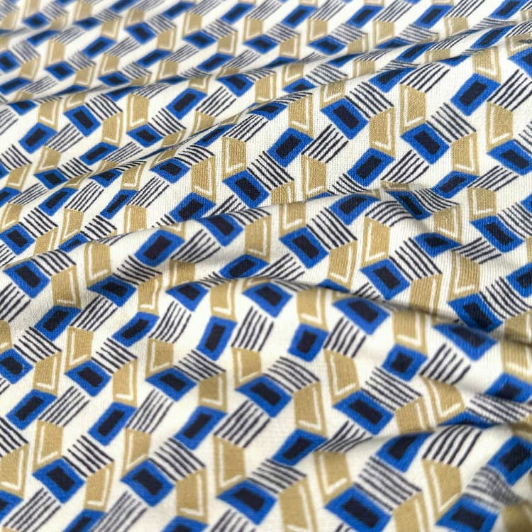 Stretch jersey that balances ease of movement and elegance.