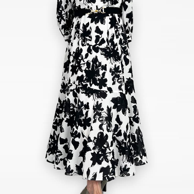 An eye-catching A-line silhouette that makes you want to turn gracefully