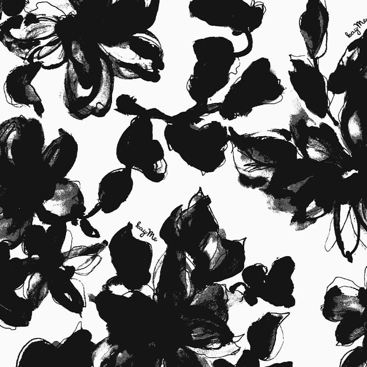 Highlighting a striking, chic monochrome floral design for a must-have wardrobe staple