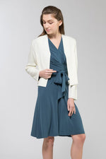 Collarless Wrap Dress