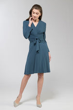 Collarless Wrap Dress