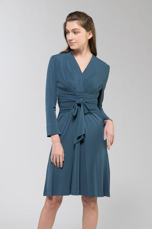 Collarless Wrap Dress