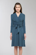 Collarless Wrap Dress