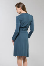 Collarless Wrap Dress