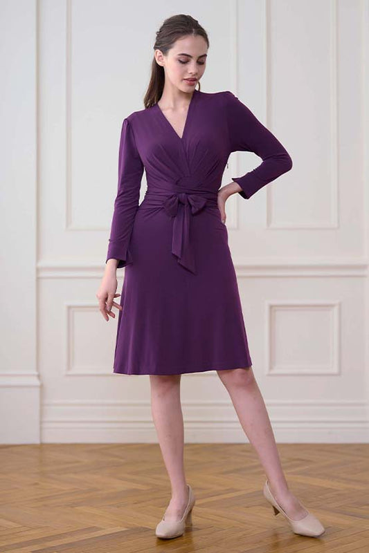 Collarless Wrap Dress