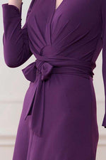 Collarless Wrap Dress