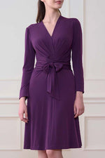 Collarless Wrap Dress