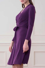 Collarless Wrap Dress