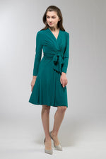Collarless Wrap Dress