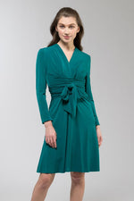Collarless Wrap Dress