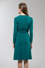 Collarless Wrap Dress