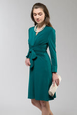 Collarless Wrap Dress